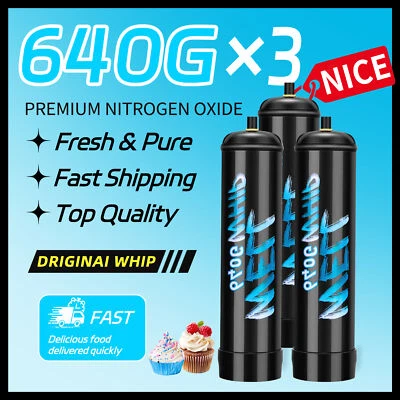 WELL WHIP WellWhipped Cream Charger 640g x 3 Tanks Aluminum Cannister Excellent Taste