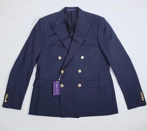 New Ralph Lauren Purple Label Blazer Jacket 44 R Anthony Wool double breasted - Picture 1 of 9