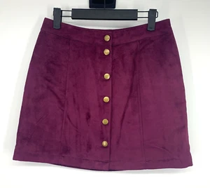Old Navy Skirt Womens Size 2 Faux Suede Button Snap A Line Mini - Picture 1 of 7