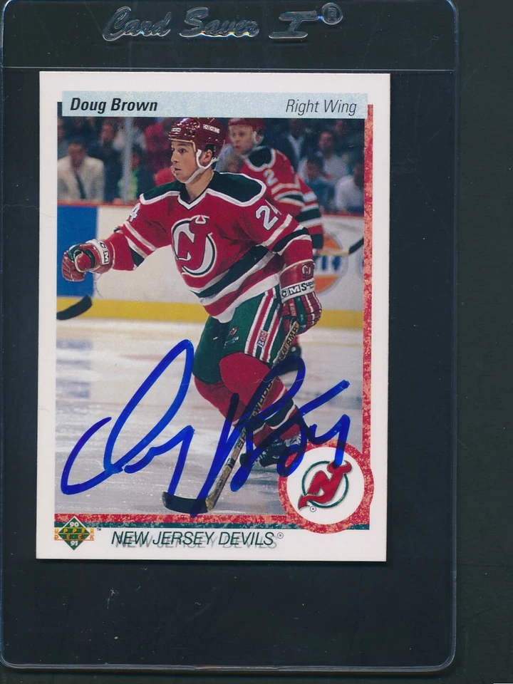 1990/91 Upper Deck #159 Doug Brown Devils Signed Auto *D3125 - Image 1 of 1