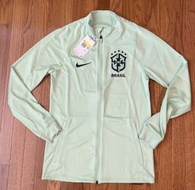 Brazil Strike 男式耐克 Dri-FIT 针织足球田径夹克 DX1950-390 全新带标签 S — 第 1/2 张图片