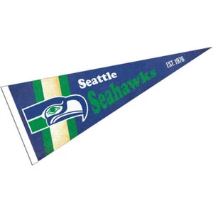 Seattle Seahawks Throwback Vintage Retro Pennant Flag - Picture 1 of 4