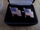 U.S.A  AMERICAN FLAG CUFFLINKS WITH JEWELRY BOX 1 SET CUFF LINKS BOXED