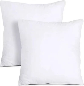 2-Pack White Cotton Throw Decor Pillow Insert w/Polyester Fill - 22"x 22" - Picture 1 of 6
