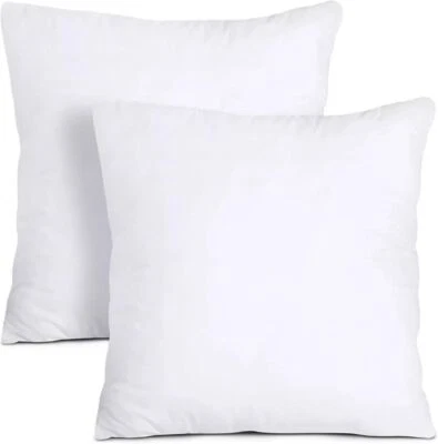 2-Pack White Cotton Throw Decor Pillow Insert w/Polyester Fill - 22"x 22" - Image 1 of 4