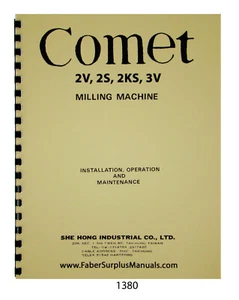 Manual de instalación, operación y lista de piezas de fresadora Comet 2V, 2S, 2KS, 3V #1380 - Imagen 1 de 11