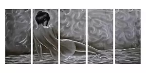 Goldbbrush Natural Beauty Metal Wall Art Decor - Modern Figurative Silver Woman - Picture 1 of 10