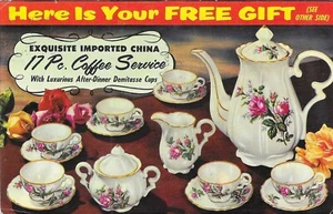 Vintage Maryland Chrome Postcard Roberts Jewelers Manager's Sale China Set - Picture 1 of 2