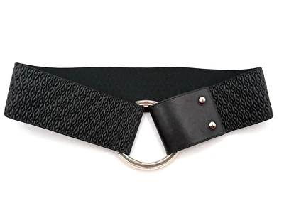 Suzi Roher Women’s Black Textured Wide Belt Size Large Stretch Canada - Image 1 of 4