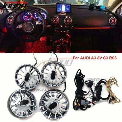 64 Color LED Air Vent Atmosphere Ambient Lights For AUDI A3 8V S3 RS3 2013 14-19 - Image 1 of 4