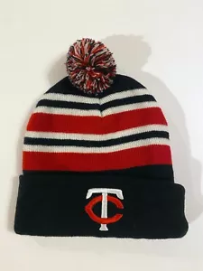Minnesota Twins Pepsi Invierno Gorro Sombrero con Pom Pom TC Logo Rayas Rojo Azul Blanco - Imagen 1 de 8