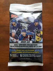 Topps 2021-22 NHL Sticker Collection Pack! 5 Stickers Per Pack! Collect All 670 - Picture 1 of 1