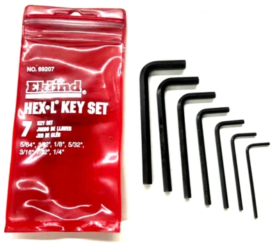 NEW! EKLIND TOOLS 7-pc. HEX-L KEY WRENCH SET, #69207, USA - Image 1 of 3