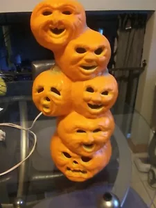 6 pumpkin stack foam blow mold JOL Halloween lights up 15" - Picture 1 of 10