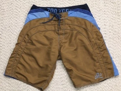 Pantalones cortos de natación ZOO YORK para hombre * 34 * azul / marrón * cordón rasgado Foto 1 de 4