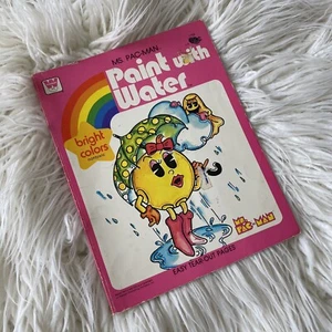 Vintage Whitman Ms Pac Mann Malerei mit Wasser Buch 1982 Einige Seiten abgerissen - Bild 1 von 8