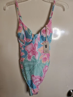 Kenny Flowers Maui Underwire One Piece Swimsuit Small Floral Hawaiian Cruise - Image 1 of 4