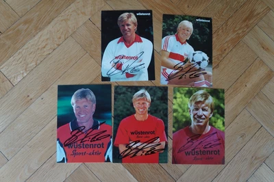 5 Autogrammkarten VFB Stuttgart DFB WM 82 Wüstenrot Förster Bernd Bayern - Bild 1 von 3