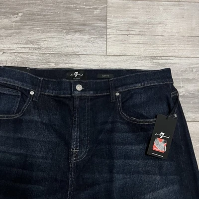 New 7 For All Mankind Jeans Men's Size 38x34 Austyn Blue Denim Relaxed Straight - Image 1 of 4
