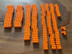 93 ladrillos básicos LEGO naranja 2x2 2x3 2x4 2x2 esquina - lote básico aleatorio a granel grande - Imagen 1 de 5