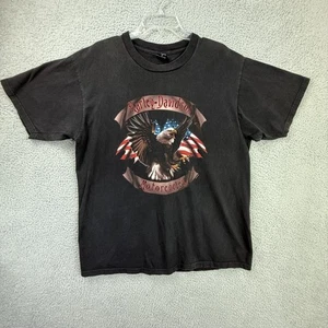 Vtg Harley Davidson Shirt Mens XL Eagle USA Flag Maui Hawaii 2000 Y2K Patriot - Picture 1 of 13