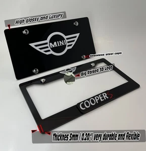 License Plate Frame for Mini Cooper S Tag 2pcs Set COVER Holder fits universal - Bild 1 von 5