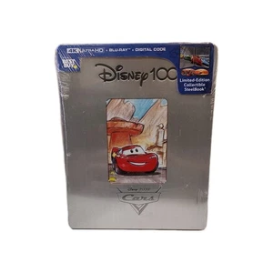CARS DISNEY 100 STEELBOOK BRAND NEW OOP 4K UHD + BLU-RAY + DIGITAL - Picture 1 of 3