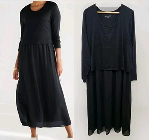 Soft Surroundings Cassie langes Maxi Chiffon Kleid schwarz Neu mit Etikett Damen Übergröße 3X - Bild 1 von 23