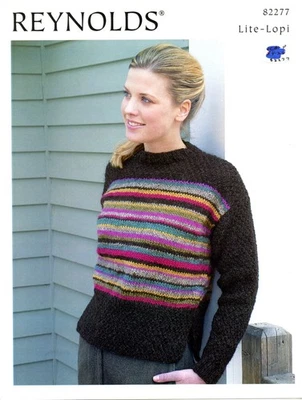 Pullover a rayas Reynolds patrón de tejido 82277 Lite-Lopi Foto 1 de 2