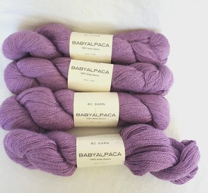 Posten 4 Knäuel B C GARN Garn 100% BABY ALPAKA Wolle LAVENDEL 50gr - 250m DÄNEMARK - Bild 1 von 7