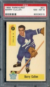 1958-59 Parkhurst #31 Barry Cullen PSA 8 Maple Leafs *ML70-555 - Picture 1 of 2