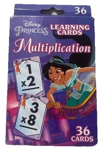 Disney Princess Math Multiplication Learning 36 Cards Classroom Or Home School - Picture 1 of 2