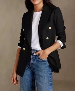 Blazer Banana Republic doppiopetto lana capitano nero donna tg 16 nuovo senza etichette - Foto 1 di 12