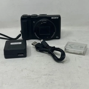 SONY Cyber-Shot DSC-HX50V 20.4MP Black Digital Camera Charger & Extra Battery - Picture 1 of 9