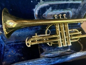 Vintage Cornet King Cleveland 602 ~ 70s Era Instrument with Case, no mouthpiece - Foto 1 di 14