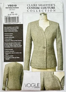 Vogue 8519 Claire Shaeffer Couture Jacket, Sizes 6-8-10-12, Cut Complete - Picture 1 of 3