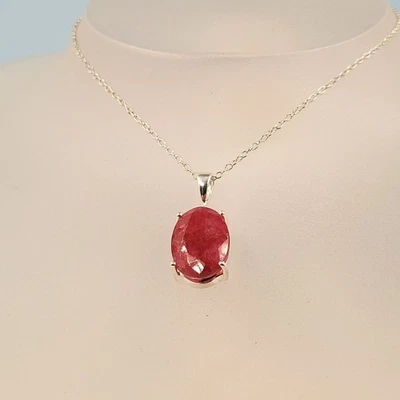 Red-Ruby Corundum Pendant, Natural Corundum Gemstone, Handcrafted Jewellery - Image 1 of 4
