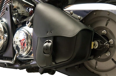 Седельная сумка Willie & Max черная кожа левая сторона качели 86-17 Harley Softail - Изображение 1 из 2