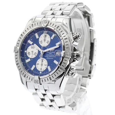 BREITLING CHRONOMAT EVOLUTION A13356 44mm SS Blue/Silver Automatic #C794 - image 1 of 4