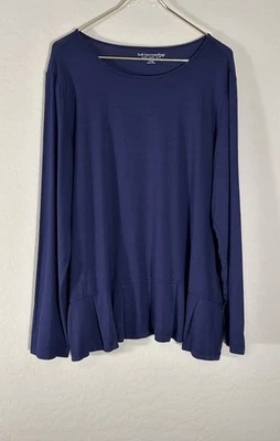 Top túnica plisada preciosa azul marino Soft Surroundings para mujer talla 1X Foto 1 de 4