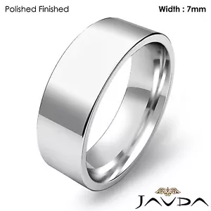 Men Wedding Band Comfort Fit Flat Pipe Cut Ring 7mm Platinum 15.7gm 12-12.75 - Picture 1 of 4