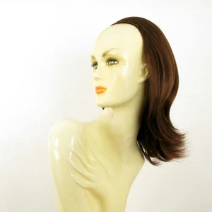Demi-tête, demi-perruque lisse 40cm châtain foncé cuivré ref 018 en 31 - Imagen 1 de 8