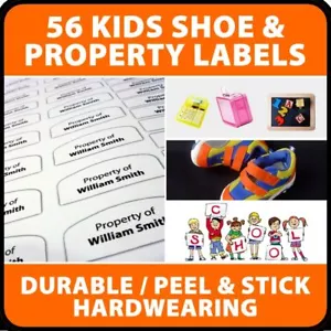 50 + Personalised Printed Name Labels for Kids School equipment lunch box drink - Picture 1 of 1