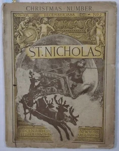 Dec 1888 ST. NICHOLAS Magazine~SANTA CLAUS COVER~Japan Pics~REGINALD BIRCH~Xmas - Imagen 1 de 12