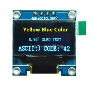 0.96" 128X64 OLED I2C IIC Serial Yellow Blue LCD LED Display Module for Arduino - Bild 1 von 4