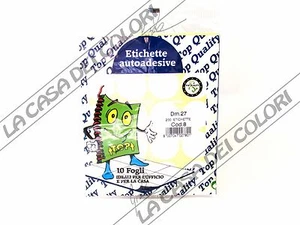 TOP QUALITY - ETICHETTE ADESIVE TONDE - D27mm - 10 FOGLI X 20 ETICHETTE CAD. - Foto 1 di 1