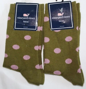 NEW Vineyard Vines Lot of 2 Child Girls Polkadot Intarsia Socks Cypress - Picture 1 of 2