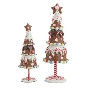 Raz Imports Lebkuchenbäume 2er Set glitzernder Tonteig Vintage RAR 10,5" & 12,5 - Bild 1 von 1