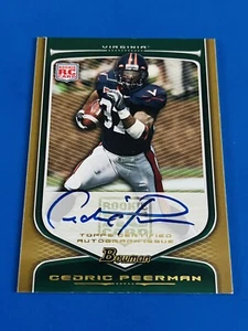 2009 Bowman Cedric Peerman Gold Parallel Rookie Auto Card #174; #’d 3/10 - Picture 1 of 2