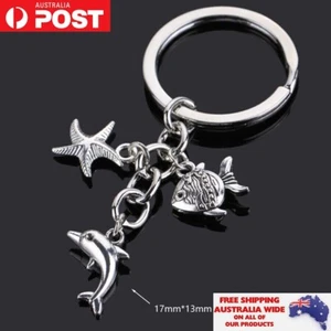 Dolphin Starfish Fish Keychain Keyring Accessories Jewellery Unisex Gift Xmas - Picture 1 of 1